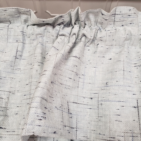 Sears Drapes 48W x 62L Tweed Print Pinch Pleat Curtains Blue VTG 50s 60s NEW - Picture 9 of 16